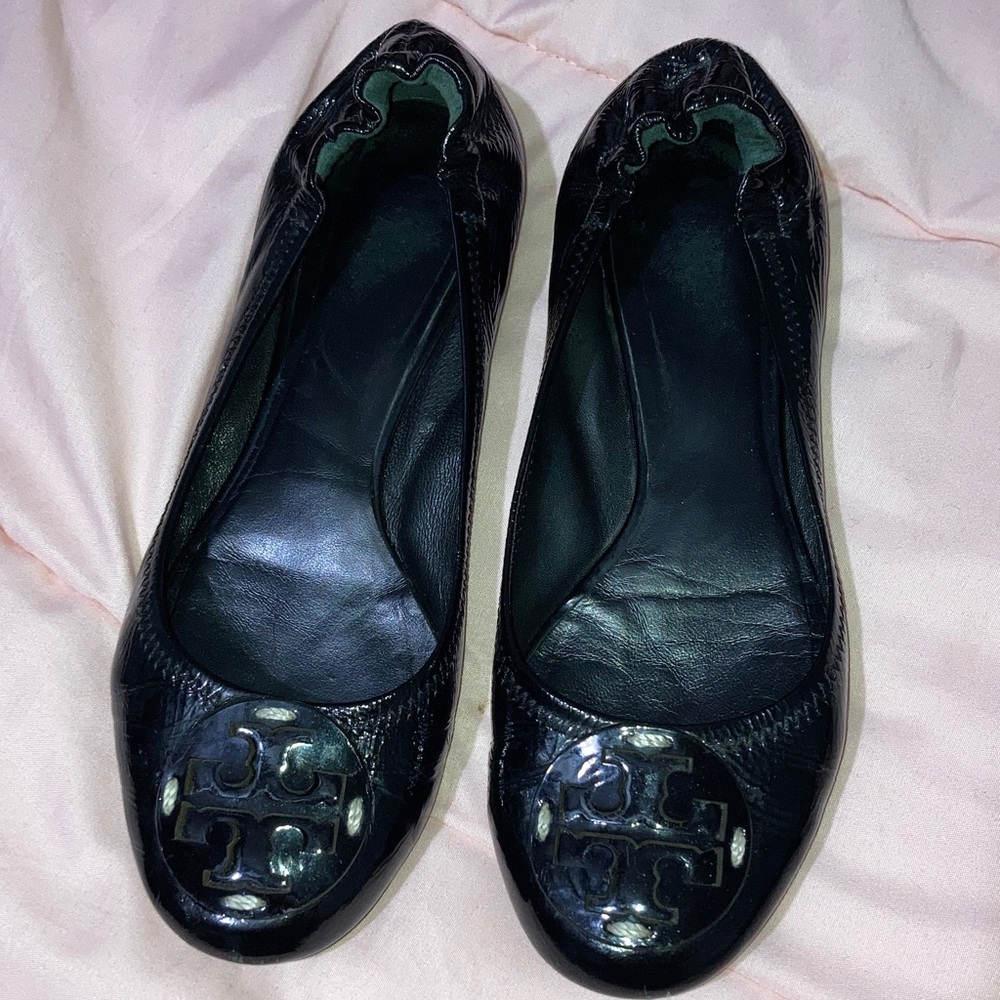Tory Burch Black Patent Leather Flats